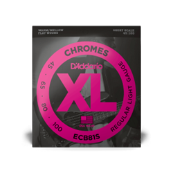 D'Addario ECB81S Chromes Flat Wound Short Scale 45-100 Bass String Set