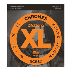 D'Addario ECB82 Chromes Flat Wound Bass Guitar String Set Long Scale 50-105