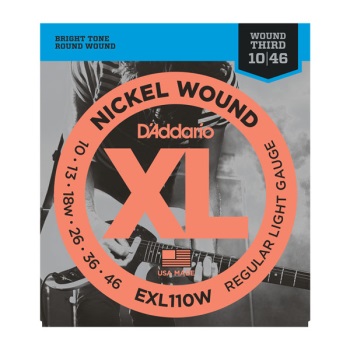 D'Addario EXL110W Nickel Wound Regular Light Wound 3rd Electric Guitar String Set