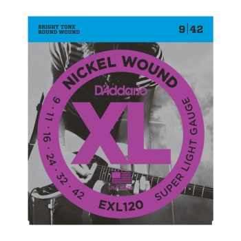 D'Addario EXL120-3D 3-Pack Nickel Wound Super Light Electric Guitar String Set