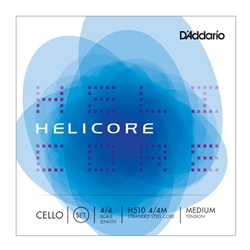 D'Addario H51044M Helicore Cello String Set, 4/4 Scale, Medium Tension