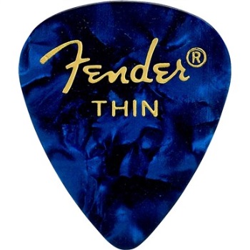 Fender 351 Shape Thin Blue Moto Celluloid Pick -12 Pack-