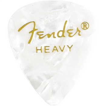 Fender 351 Shape Heavy White Moto Celluloid Pick -12 Pack-