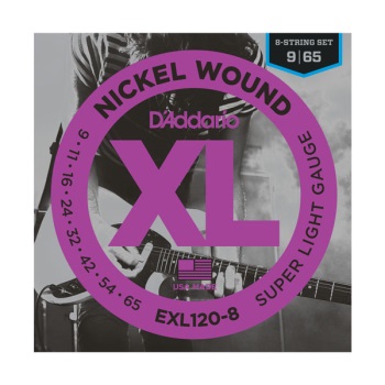 D'Addario EXL120-8 Nickel Wound Super Light 8-String Electric Guitar String Set