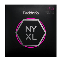 D'Addario NYXL32130 Electric Bass String Set, Long Scale, Regular Light 32-130