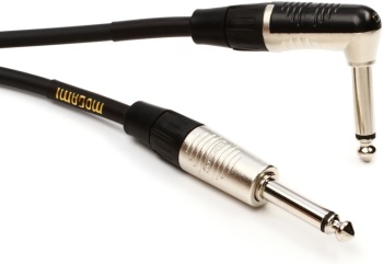 Mogami CorePlus Instrument Cable; Straight to Right Angle