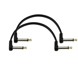 D'Addario Flat Patch Cable, 6in Offset Right Angle, Twin PK, PW-FPRR-206S